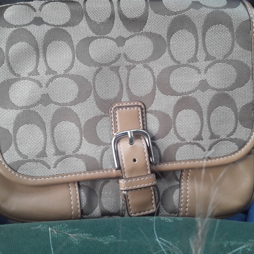 Coach Crossbody Shoulder bag Brown Signature C design canvas